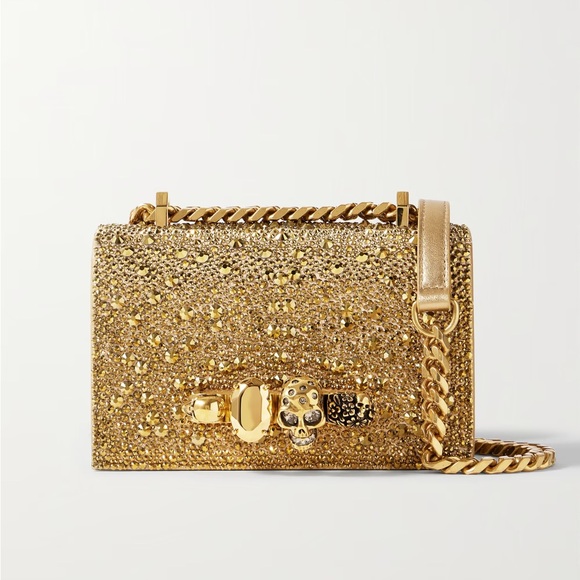 Alexander McQueen Gold Jewelled Crystal Bag - Picture 12 of 13